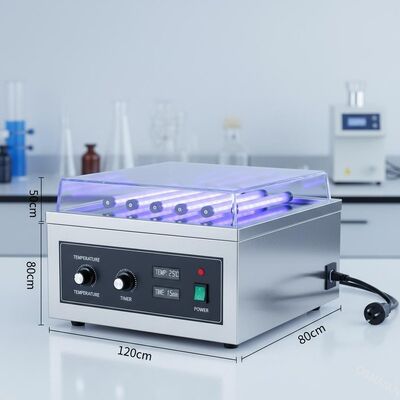 เครื่องฉายแสง UV 120*80*50cm สําหรับ AC220V แหล่งไฟฟ้า ระยะควบคุมอุณหภูมิ 0-99C