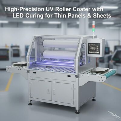 เครื่องเคลือบม้วน UV ความแม่นยําสูง พร้อม LED การรักษาสําหรับแผ่นบางและแผ่น