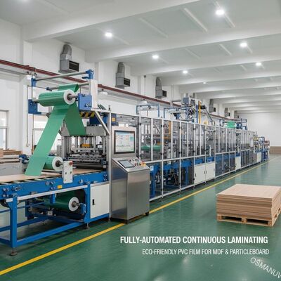 สายการผลิตการเคลือบแบบต่อเนื่องอัตโนมัติเต็มรูปแบบสำหรับฟิล์ม PVC เป็นมิตรต่อสิ่งแวดล้อม | ออกแบบสำหรับ MDF และ Particleboard