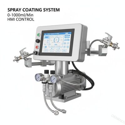 0-1000ml/Min ขนาดสเปรย์ ระบบเคลือบสเปรย์ ระบบควบคุม HMI
