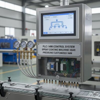 เครื่องพ่นเคลือบระบบควบคุม PLC / HMI แรงดัน 3bar ปรับแต่ง 3mm
