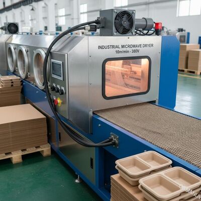 เครื่องแห้งไมโครเวฟอุตสาหกรรม 10m / นาที 380V สําหรับกล่องกระเป๋าหรือกล่องอาหารกลางวัน