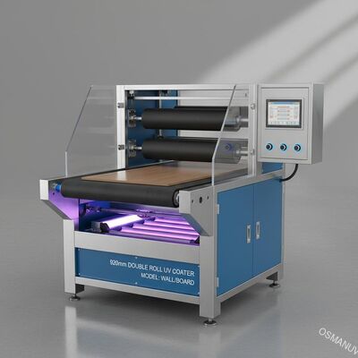 เครื่องเคลือบ UV ม้วนคู่ความกว้าง 920 มม. สำหรับผนัง / กระดาน