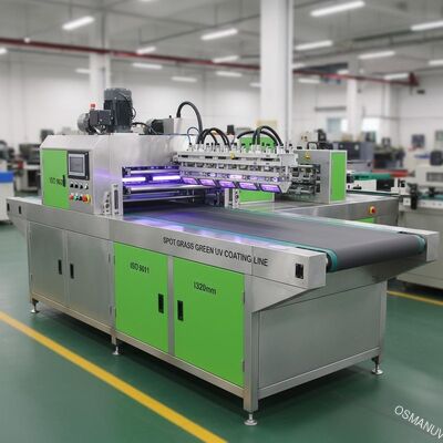 Spot Grass Green UV Coating Line / เครื่อง Uv พิมพ์อัตโนมัติ ISO9001 1320mm