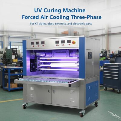 เครื่องบ่ม UV บริษัท สามเฟสระบายความร้อนด้วยอากาศบังคับสำหรับแผ่น KT หรือแก้วหรือเซรามิกหรือชิ้นส่วนอิเล็กทรอนิกส์