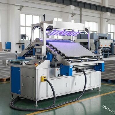 เครื่องเคลือบ UV 90deg ไฟฟ้าหมุนสำหรับแผ่นใยไม้อัดซีเมนต์