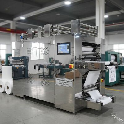 เครื่องพิมพ์ยูวีจุดเคลือบเงากระดาษม้วน 200KW แผงกระจก 304ss