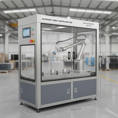 1100mm * 410mm * 1100mm เครื่องเคลือบสเปรย์อัตโนมัติ 1.0-1.5mm กว้างปืนสเปรย์