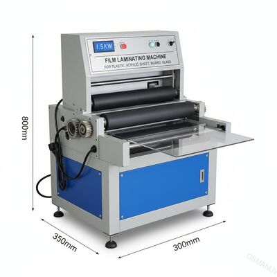 1.5KW เครื่องเลมินฟิล์ม 850mm ความสูง 300mm ความยาวขั้นต่ําสําหรับพลาสติก,อะคริลิก,แผ่น,กระดาษ,แก้ว
