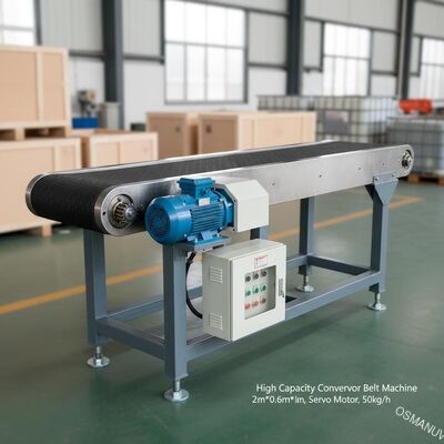 เครื่องขนย้ายเข็มขัดความจุสูง 2m * 0.6m * 1.5m กับเครื่องยนต์เซอร์โว 50kg / h