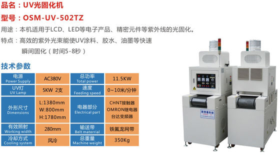 เครื่องบ่มยูวี 11.5 มม. หนา 1.5 มม. ภายในเลนส์สะท้อนแสง