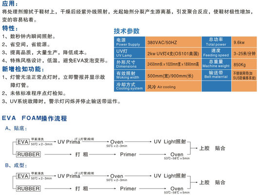 เครื่องบ่ม UV แบบปรับความสูงได้ 3 เมตร / นาทีความกว้างของตาข่ายลำเลียง 480 มม