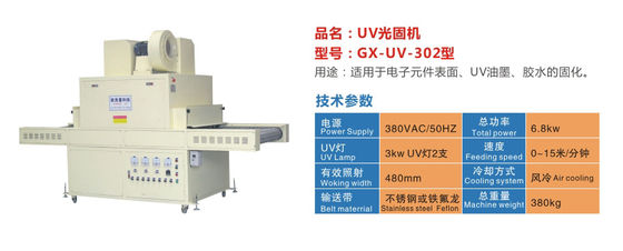 6.8KW 15m / นาทีสวิตช์หยุดเครื่องบ่ม UV แบบสะท้อนแสง / ระบบบ่มนำ Uv