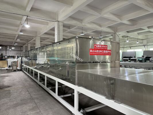 Continuous Microwave Drying Line for Accelerated Curing of Building Panels (Gypsum, Cement Fiber Boards)