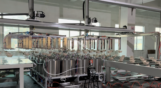 Modular 24-Station Robotic Spin Coating Workcell for Molded Pulp Internal Coating – Flexible Production